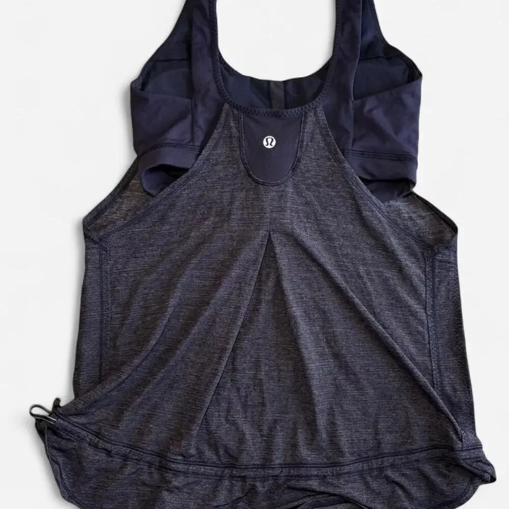Lululemon Women Size 6 Heathered Blue Athletic Tank